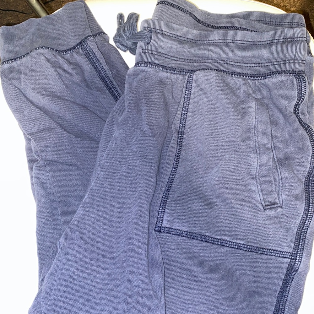 Blue cuffed sweatpants